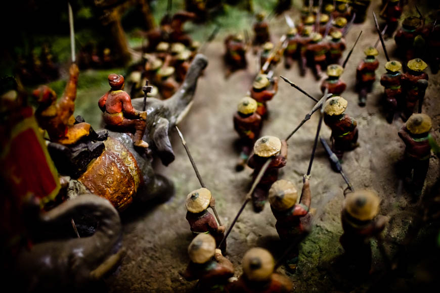 Eine Nachstellung einer legendären Schlacht im Museum für Ethnologie in Hanoi.